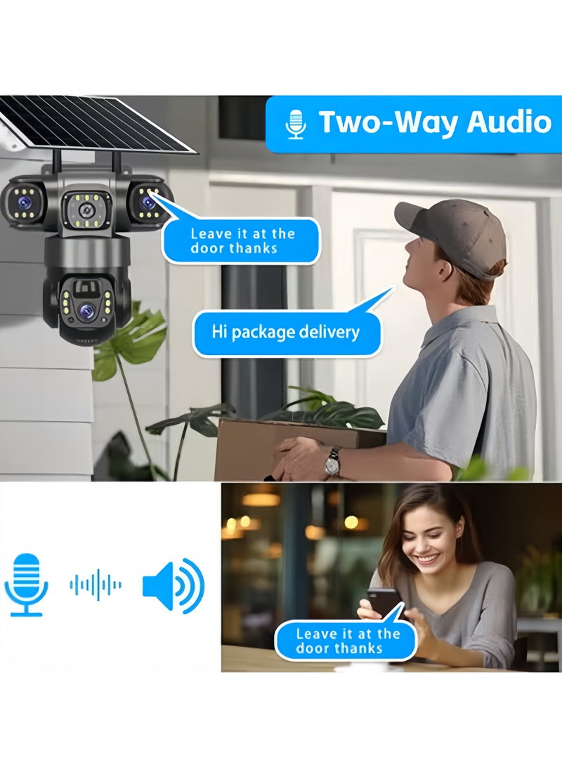 بلينك كاميرا مراقبة خارجية شمسية 4G ثلاثية العدسات بثلاث شاشات، CCTV ذكية تعمل بالبطارية، مع بطاقة ذاكرة 64GB - Image 5